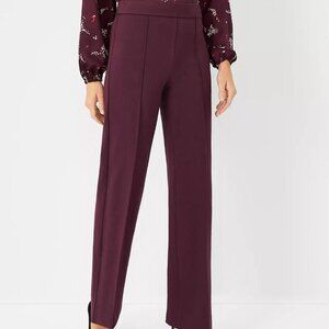 Ann Taylor The Side Zip Straight Pant Plum Sz 2
